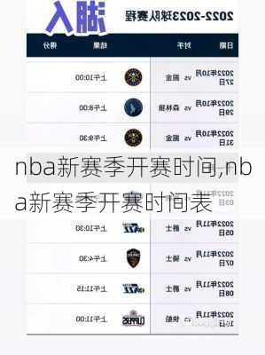 nba新赛季开赛时间,nba新赛季开赛时间表