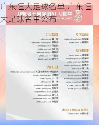 广东恒大足球名单,广东恒大足球名单公布