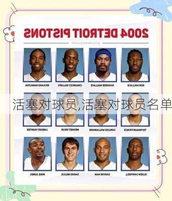 活塞对球员,活塞对球员名单