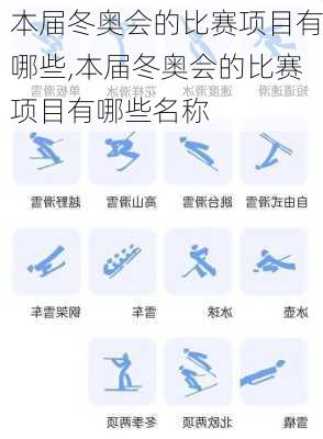 本届冬奥会的比赛项目有哪些,本届冬奥会的比赛项目有哪些名称