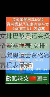 女排巴黎奥运会资格赛赛程表,女排巴黎奥运会资格赛赛程表最新