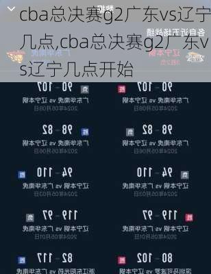 cba总决赛g2广东vs辽宁几点,cba总决赛g2广东vs辽宁几点开始