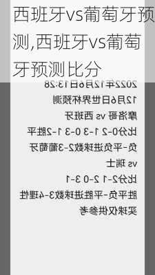西班牙vs葡萄牙预测,西班牙vs葡萄牙预测比分