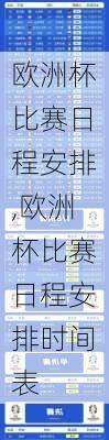 欧洲杯比赛日程安排,欧洲杯比赛日程安排时间表