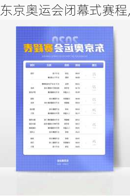 东京奥运会闭幕式赛程,