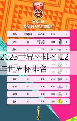 2023世界杯排名,22年世界杯排名