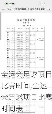 全运会足球项目比赛时间,全运会足球项目比赛时间表