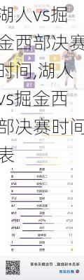 湖人vs掘金西部决赛时间,湖人vs掘金西部决赛时间表