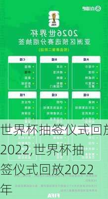 世界杯抽签仪式回放2022,世界杯抽签仪式回放2022年