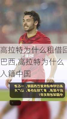 高拉特为什么租借回巴西,高拉特为什么入籍中国