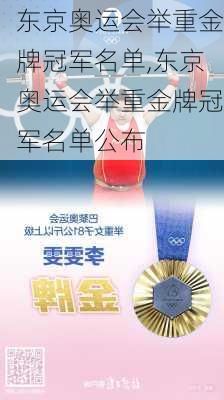 东京奥运会举重金牌冠军名单,东京奥运会举重金牌冠军名单公布