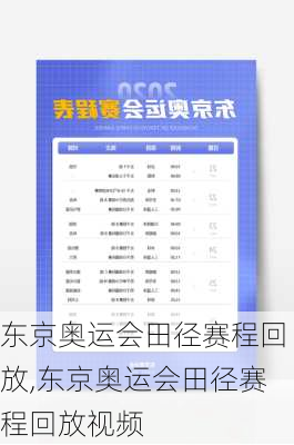 东京奥运会田径赛程回放,东京奥运会田径赛程回放视频