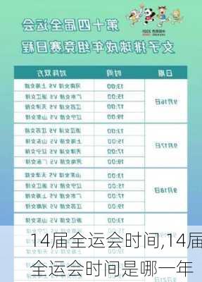 14届全运会时间,14届全运会时间是哪一年