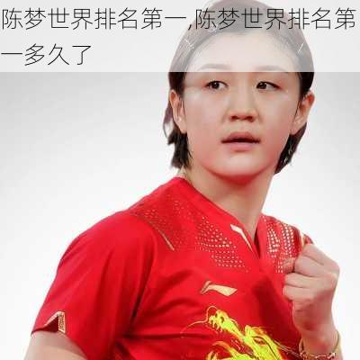 陈梦世界排名第一,陈梦世界排名第一多久了