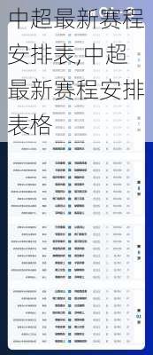 中超最新赛程安排表,中超最新赛程安排表格