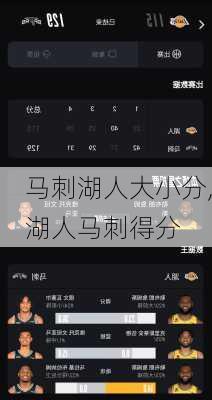 马刺湖人大小分,湖人马刺得分