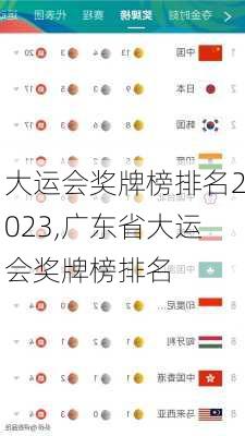大运会奖牌榜排名2023,广东省大运会奖牌榜排名