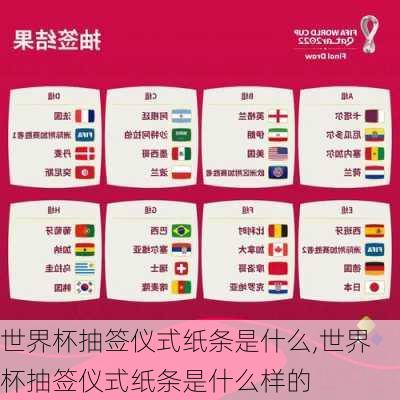 世界杯抽签仪式纸条是什么,世界杯抽签仪式纸条是什么样的