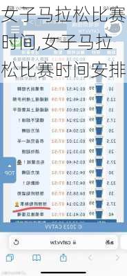 女子马拉松比赛时间,女子马拉松比赛时间安排