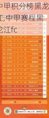 中甲积分榜黑龙江,中甲赛程黑龙江fc
