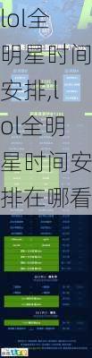 lol全明星时间安排,lol全明星时间安排在哪看
