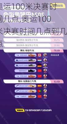 奥运100米决赛时间几点,奥运100米决赛时间几点到几点