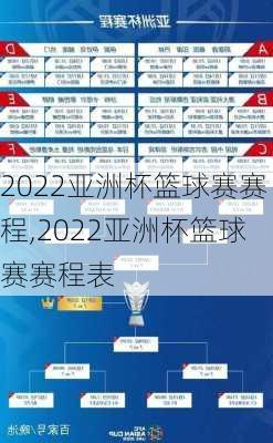 2022亚洲杯篮球赛赛程,2022亚洲杯篮球赛赛程表