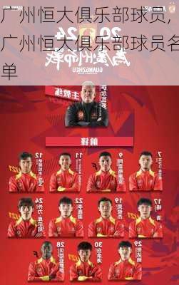 广州恒大俱乐部球员,广州恒大俱乐部球员名单