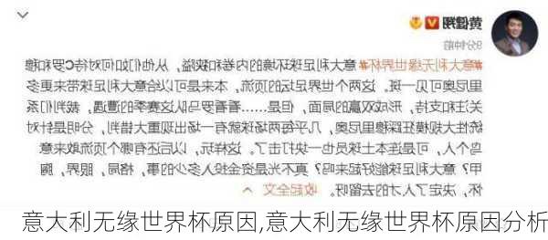 意大利无缘世界杯原因,意大利无缘世界杯原因分析
