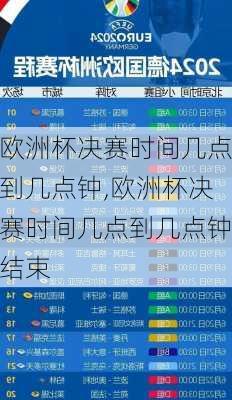 欧洲杯决赛时间几点到几点钟,欧洲杯决赛时间几点到几点钟结束