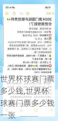 世界杯球赛门票多少钱,世界杯球赛门票多少钱一张