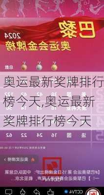 奥运最新奖牌排行榜今天,奥运最新奖牌排行榜今天
