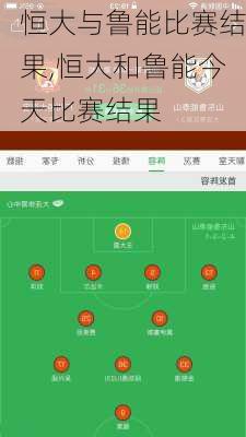 恒大与鲁能比赛结果,恒大和鲁能今天比赛结果