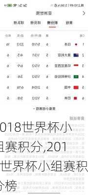 2018世界杯小组赛积分,2018世界杯小组赛积分榜