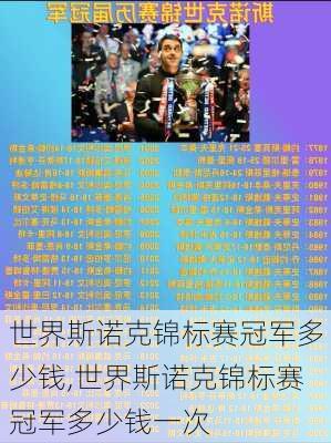 世界斯诺克锦标赛冠军多少钱,世界斯诺克锦标赛冠军多少钱一次