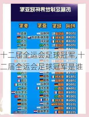 十二届全运会足球冠军,十二届全运会足球冠军是谁