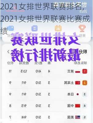 2021女排世界联赛排名,2021女排世界联赛比赛成绩