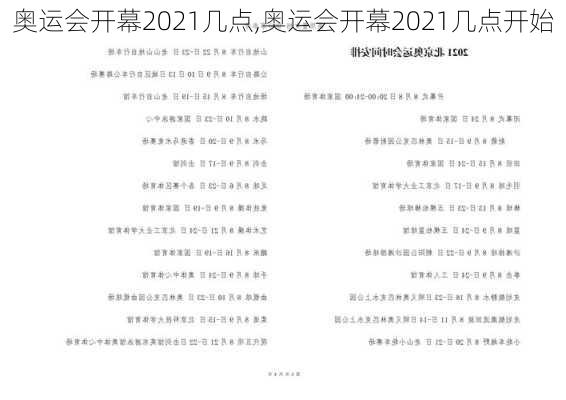 奥运会开幕2021几点,奥运会开幕2021几点开始