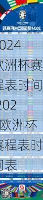 2024欧洲杯赛程表时间,2024欧洲杯赛程表时间表