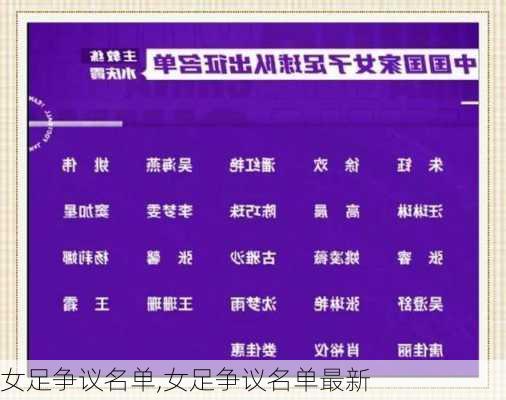 女足争议名单,女足争议名单最新