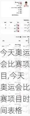 今天奥运会比赛项目,今天奥运会比赛项目时间表格