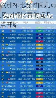 欧洲杯比赛时间几点,欧洲杯比赛时间几点开始
