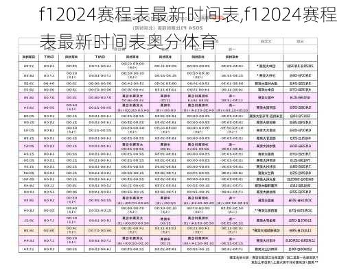 f12024赛程表最新时间表,f12024赛程表最新时间表奥分体育