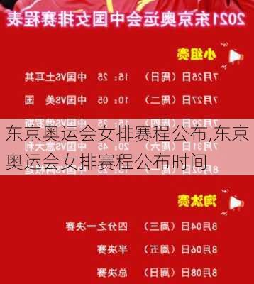 东京奥运会女排赛程公布,东京奥运会女排赛程公布时间