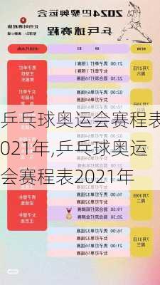 乒乓球奥运会赛程表2021年,乒乓球奥运会赛程表2021年