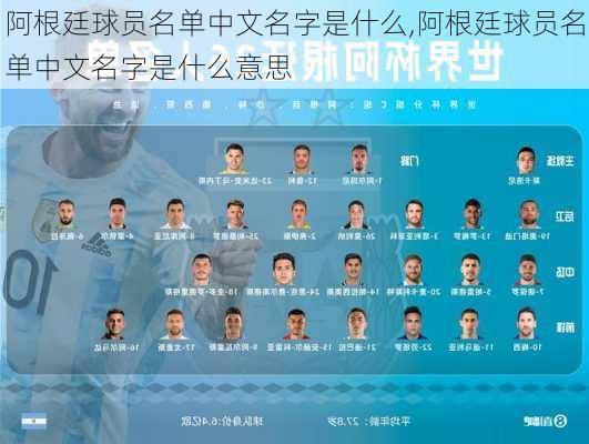 阿根廷球员名单中文名字是什么,阿根廷球员名单中文名字是什么意思