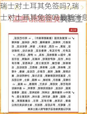 瑞士对土耳其免签吗?,瑞士对土耳其免签吗最新消息