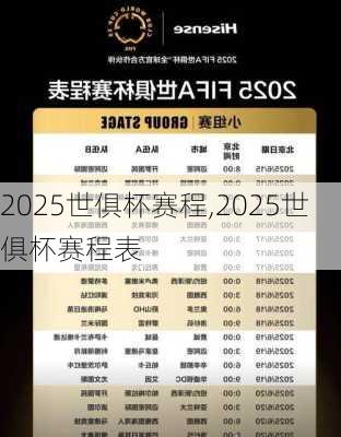 2025世俱杯赛程,2025世俱杯赛程表