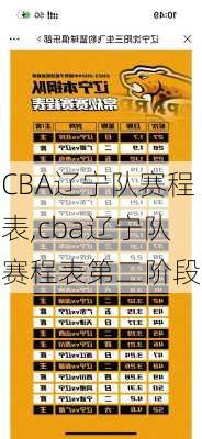 CBA辽宁队赛程表,cba辽宁队赛程表第二阶段