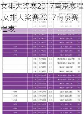女排大奖赛2017南京赛程,女排大奖赛2017南京赛程表